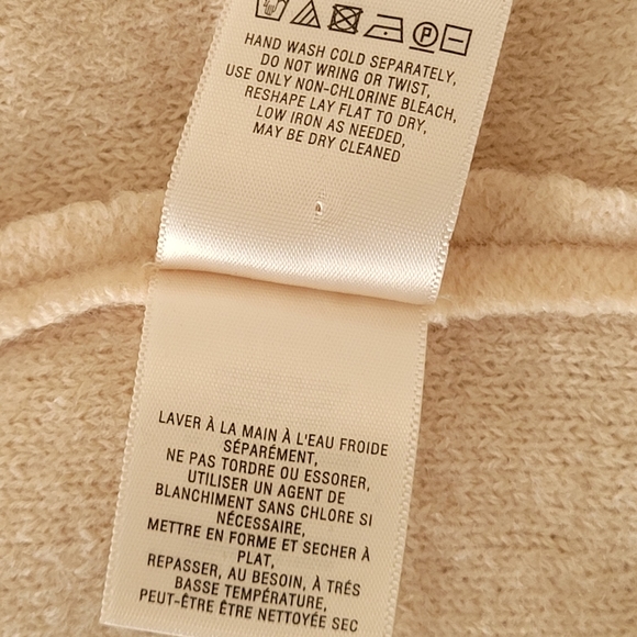 Anthropology Knitted & Knotted Wool Cardigan Zip-Front Sweater Sz M Cream/Pink - Picture 10 of 11